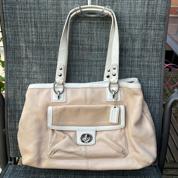 Coach Pebbled Penelope Leather Carryall Handbag Shoulder Bag F19044 Purse - Picture 3 of 12